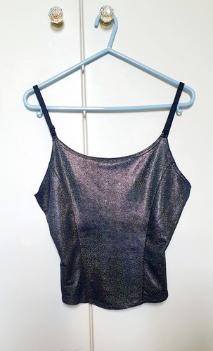 Silver lame top size - silver,