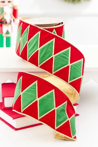 Inch red velvet ribbon - red,
