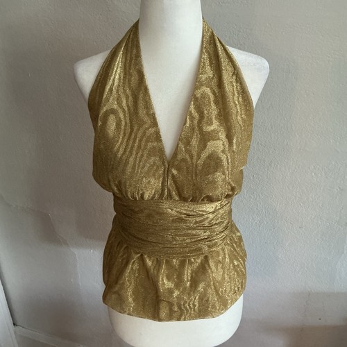 Vintage gold halter top - , 70s