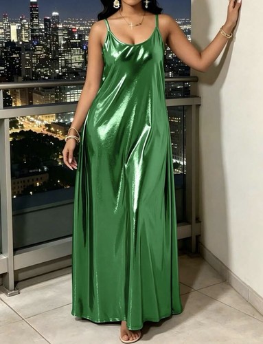Shiny green satiny soft - shiny,