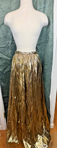 Vintage 80s gold lame maxi - gold,